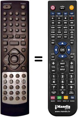 Télécommande équivalente DVD-DX7800