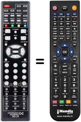 Replacement remote control Daewoo BD26