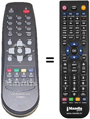 Telecomando equivalente Daewoo DTE28B1 Telecomando equivalente Daewoo DTE28B1