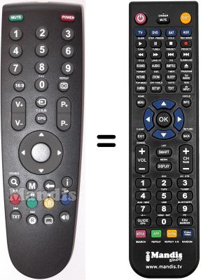 Télécommande équivalente Grundig 19LHD101 DVB-T Télécommande équivalente Grundig 19LHD101 DVB-T
