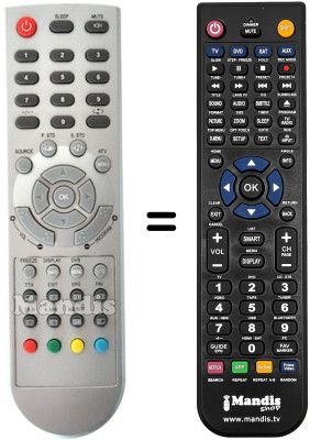 Télécommande équivalente NordMende 08011272 Télécommande équivalente NordMende 08011272