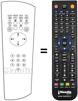 Replacement remote control REMCON836 Replacement remote control REMCON836