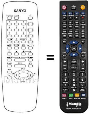 Télécommande équivalente Sanyo 28DN3P Télécommande équivalente Sanyo 28DN3P