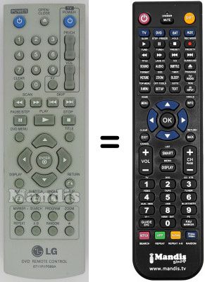 Replacement remote control LG DVX 298