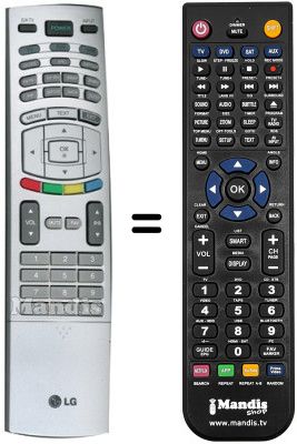 Replacement remote control LG 6710V00151Y