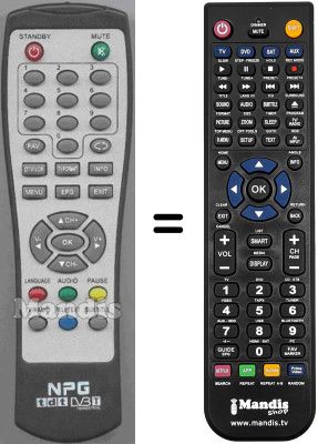 Gleichwertige Fernbedienung Npg DTR1002