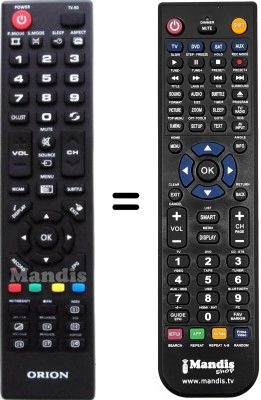 Gleichwertige Fernbedienung Orion ORI001
