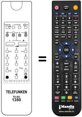Replacement remote control Telefunken REMCON051