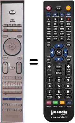 Télécommande équivalente Philips 50PF9631D / 10 Télécommande équivalente Philips 50PF9631D / 10