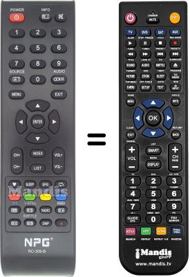 Gleichwertige Fernbedienung Npg NL2212HFB