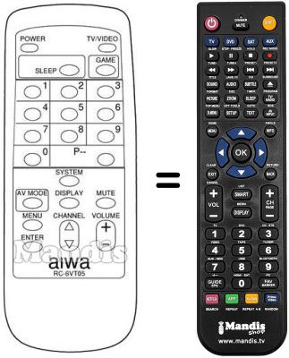 Telecomando equivalente RC-6VT05