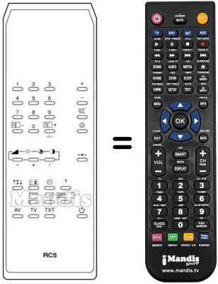 Télécommande équivalente RC5