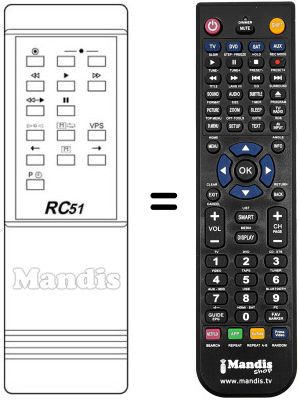 Replacement remote control RC51 Replacement remote control RC51
