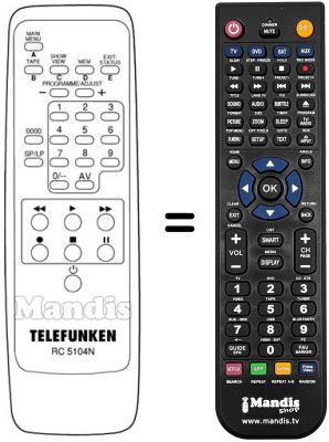 Replacement remote control RC5104N Replacement remote control RC5104N