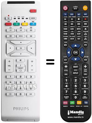 Télécommande équivalente Philips 37PF7320 / 10 Télécommande équivalente Philips 37PF7320 / 10