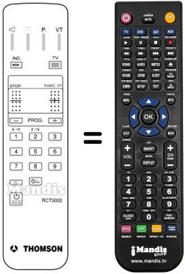 Télécommande équivalente RCT3002 Télécommande équivalente RCT3002