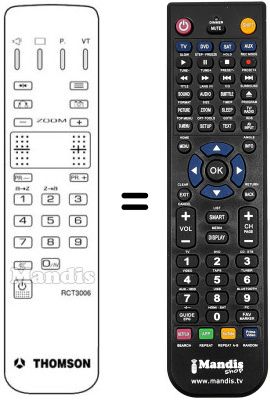 Télécommande équivalente RCT3006 Télécommande équivalente RCT3006