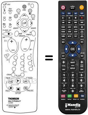 Gleichwertige Fernbedienung Panasonic RCV400 Gleichwertige Fernbedienung Panasonic RCV400