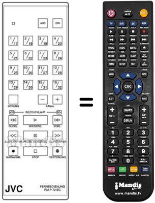 Replacement remote control JVC RMP72EG