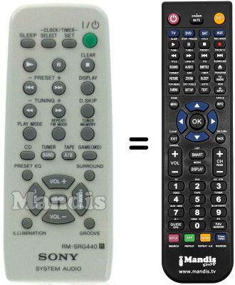 Replacement remote control RMSRG440 Replacement remote control RMSRG440