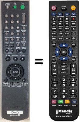 Replacement remote control Sony RMTD152E Replacement remote control Sony RMTD152E