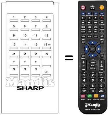 Gleichwertige Fernbedienung Gm RRMCG0204CESA
