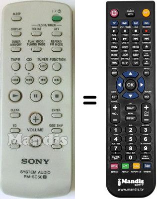 Replacement remote control Sony MHC-EC50
