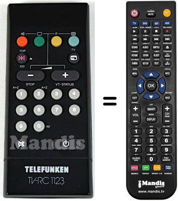 Gleichwertige Fernbedienung Telefunken FS435MC-NOVCR Gleichwertige Fernbedienung Telefunken FS435MC-NOVCR