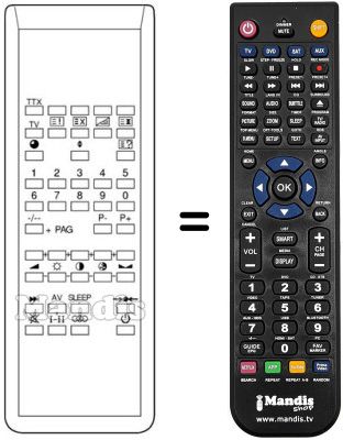 Gleichwertige Fernbedienung Univox TM90 OSD Gleichwertige Fernbedienung Univox TM90 OSD