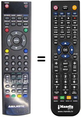 Gleichwertige Fernbedienung MAJESTIC TVD-219N LED