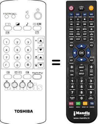 Replacement remote control Toshiba 23120267