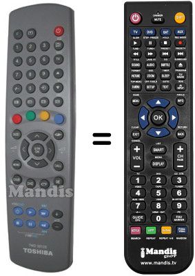 Replacement remote control Toshiba 23306175 Replacement remote control Toshiba 23306175