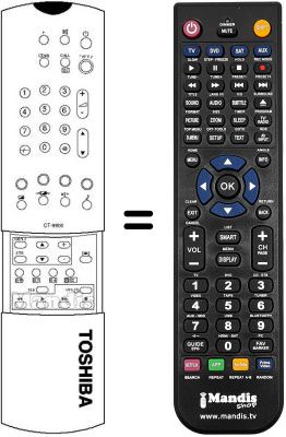 Replacement remote control Toshiba 23306216 Replacement remote control Toshiba 23306216