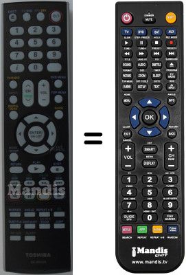 Télécommande équivalente Toshiba 2886DF Télécommande équivalente Toshiba 2886DF