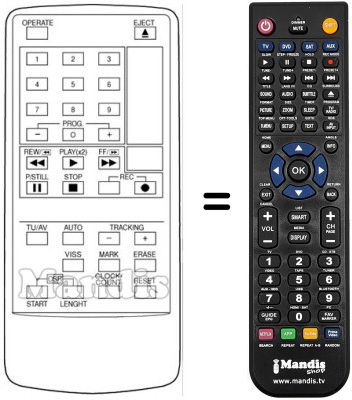 Replacement remote control REMCON340 Replacement remote control REMCON340