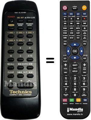 T&eacute;l&eacute;commande &eacute;quivalente Technics RAKSL404WH