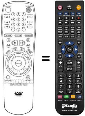 Replacement remote control Samsung DVD-C700 Replacement remote control Samsung DVD-C700