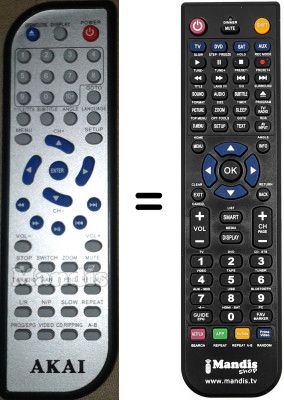Télécommande équivalente Akai AKDV612T