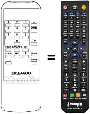 Télécommande équivalente Daewoo DSR2000 Télécommande équivalente Daewoo DSR2000