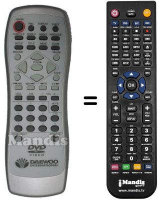 Telecomando equivalente Daewoo DVD8000F