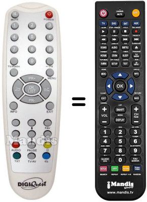 Telecomando equivalente DIGIQUEST EASYSCARTT3