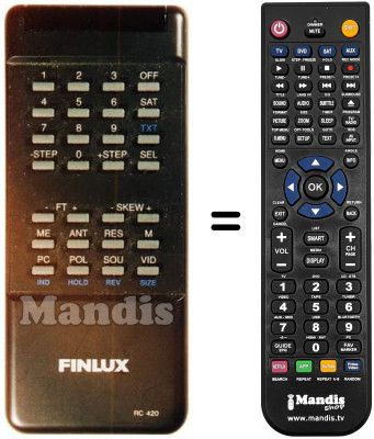 Télécommande équivalente Finlux SR4200
