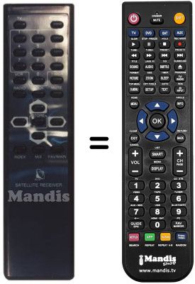 Télécommande équivalente Daewoo DSR210 Télécommande équivalente Daewoo DSR210