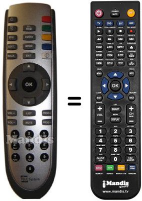 T&eacute;l&eacute;commande &eacute;quivalente Telesystem TS7.4DT