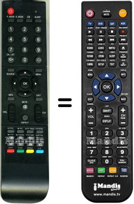 Télécommande équivalente HVS57639