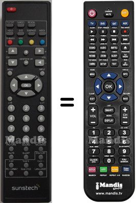 Replacement remote control Sunstech HVS57386