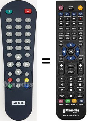 T&eacute;l&eacute;commande &eacute;quivalente Axil WHV12368W