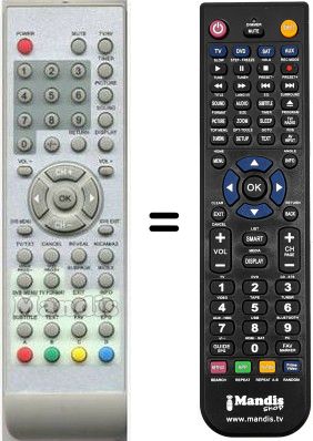 T&eacute;l&eacute;commande &eacute;quivalente Saivod HVS54877