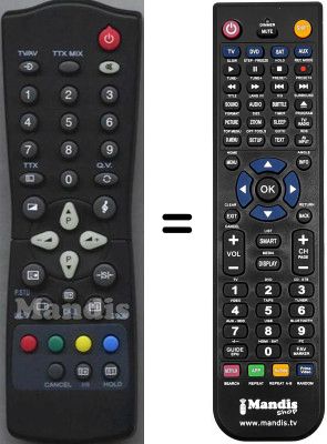 Replacement remote control HVS54705 Replacement remote control HVS54705