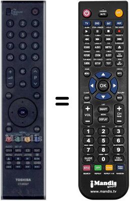 Télécommande équivalente Toshiba WHV15780